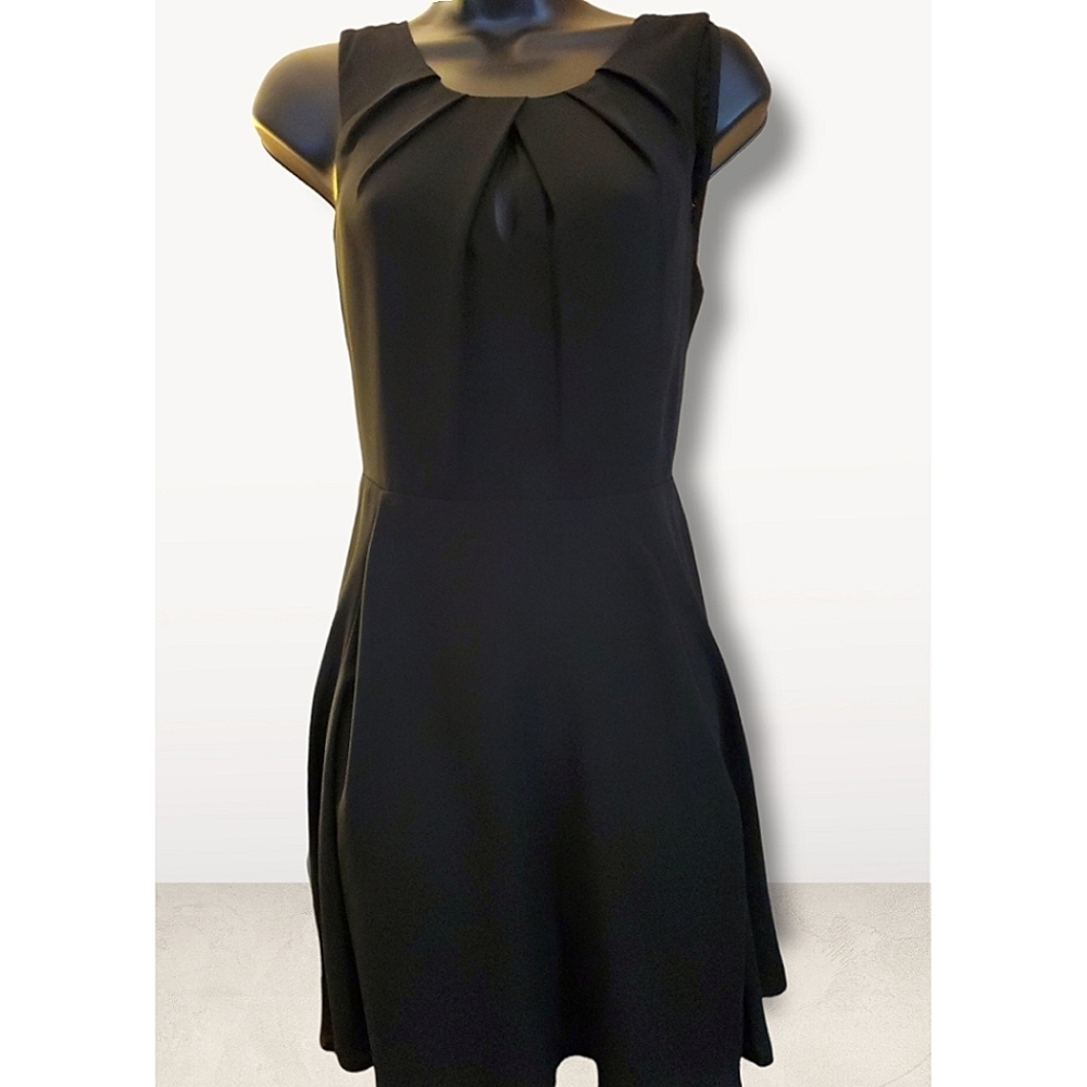 Express SZ 4 Black Zip-up Swing Lace Accent Dress
